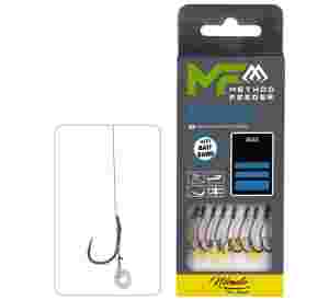 Przypony do method feeder 10cm z gumką hak nr10 bez zadziorowy plecionka