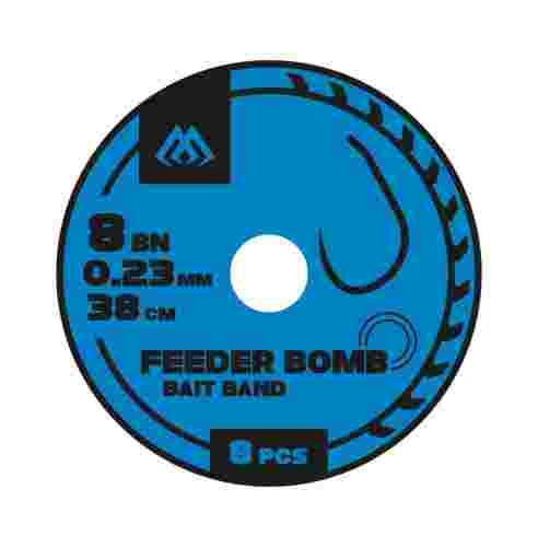 Gotowe przypony hak nr12 feeder bomb z gumką Mikado 38cm żyłka 0.18mm