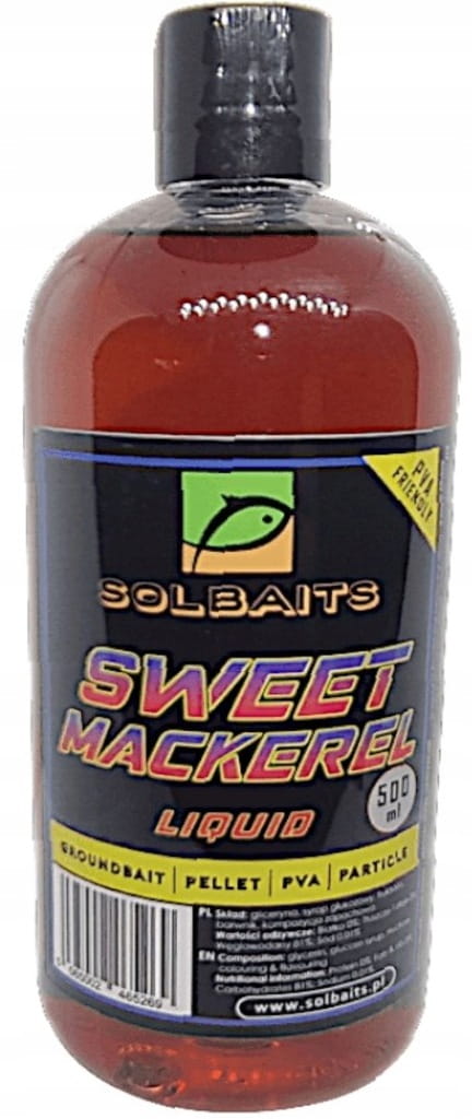 Zalewa Solbaits Pellet Liquid SWEET MACKEREL 500ml method feeder Booster