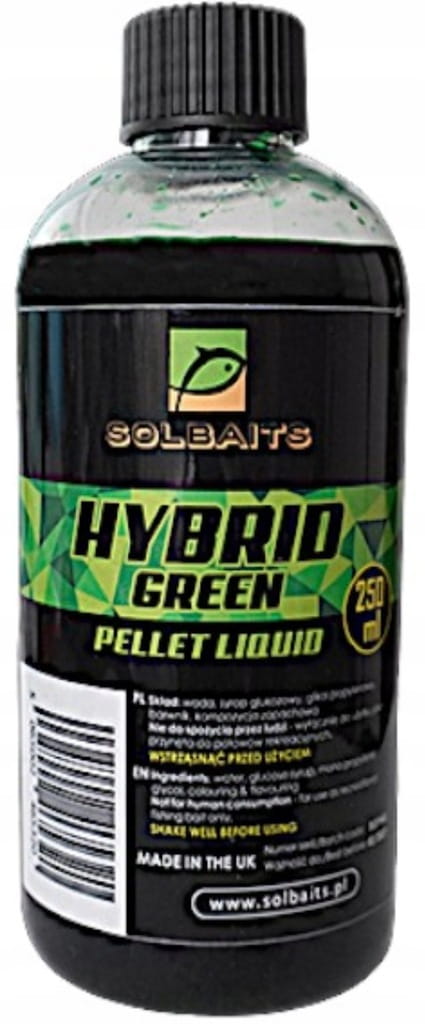 Zalewa Solbaits Pellet Liquid HYBRID GREEN 250ml method feeder Zielona