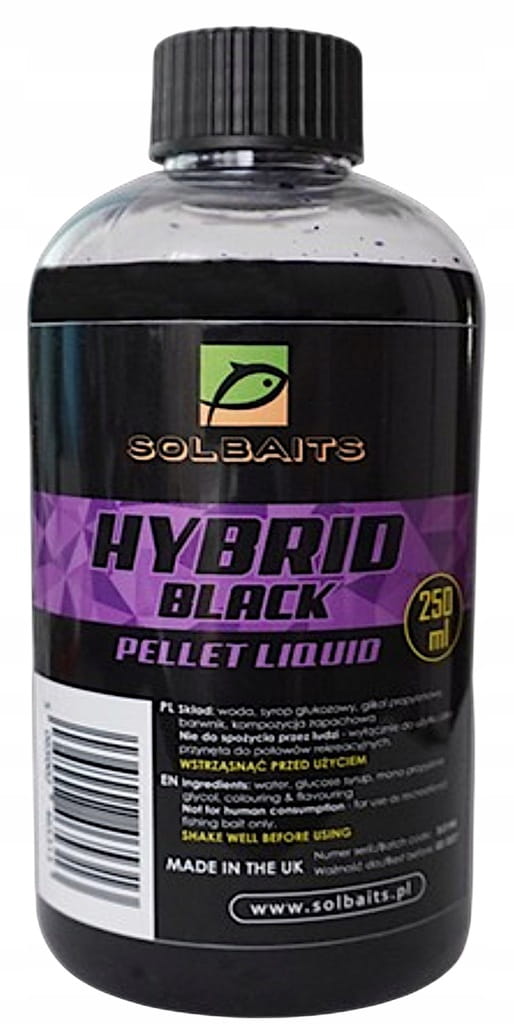 Zalewa Solbaits Pellet Liquid HYBRID BLACK 250ml method feeder Czarna