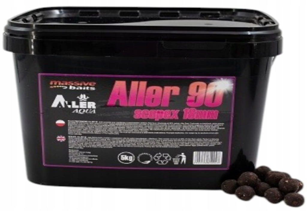Kulki proteinowe karpia ALLER 90 SCOPEX 18mm MASSIVE BAITS wiaderko 5kg