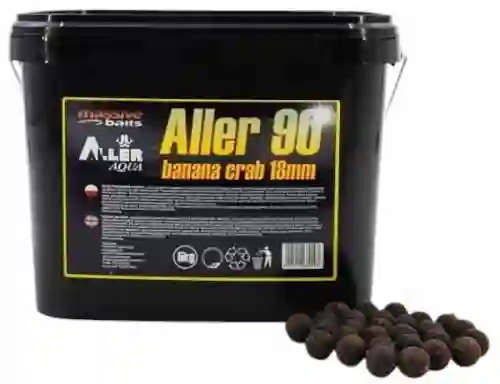Kulki proteinowe karpia ALLER 90 BANAN CRAB 24mm MASSIVE BAITS wiaderko 5kg