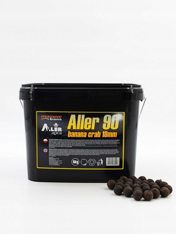 Kulki proteinowe karpia ALLER 90 BANAN CRAB 24mm MASSIVE BAITS wiaderko 5kg