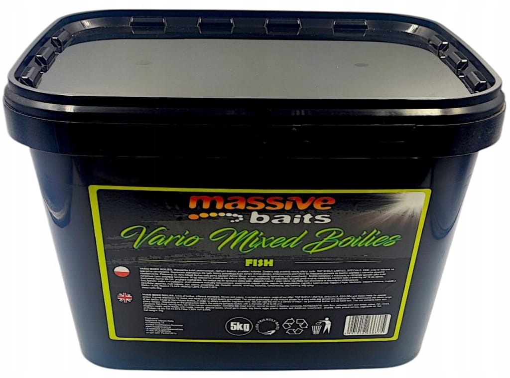kulki proteinowe Massive Baits FISH vario mixed 5kg 14/18/24 mm wiaderko