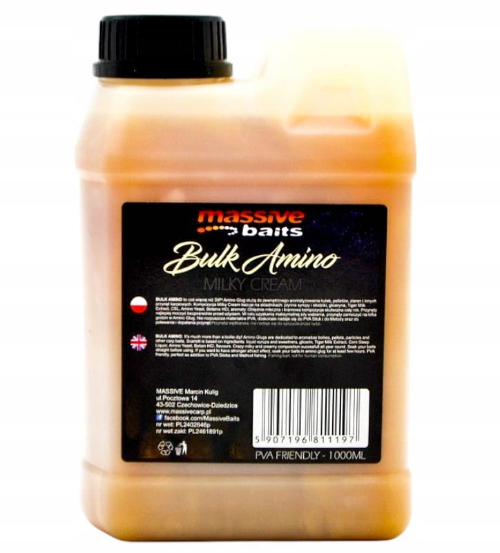 Zalewa Massive Baits MILKY CREAM Liquid 1000ml dip booster 1L