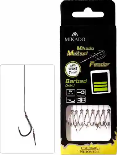 Przypon przypony hak nr14 zadziorowy method feeder 10cm plecionka z igła