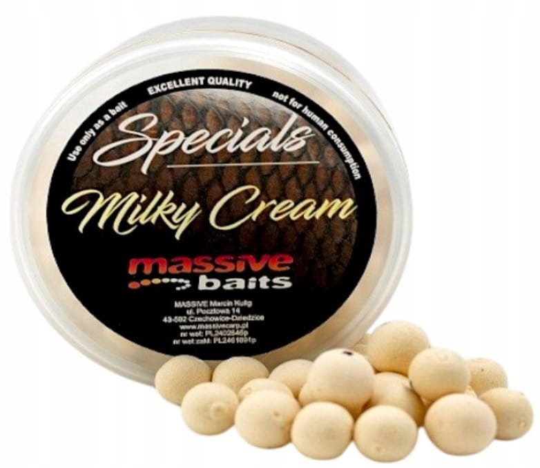 Massive Baits Special Pop Ups MILKY CREAM 14mm 200ml kulki pływające