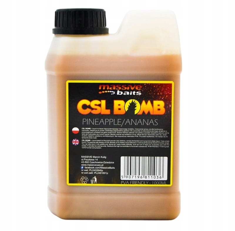 CSL boomb CRAB Zalewa Booster Liquid karpiowy 1L MASSIVE BAITS