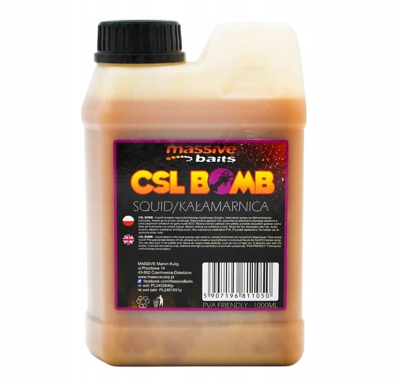 CSL boomb CRAB Zalewa Booster Liquid karpiowy 1L MASSIVE BAITS
