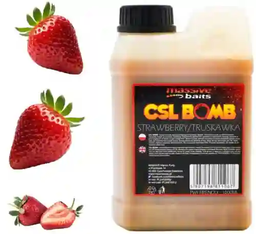 CSL boomb STRAWBERRY Dip Zalewa Booster Liquid karpiowy 1L MASSIVE BAITS