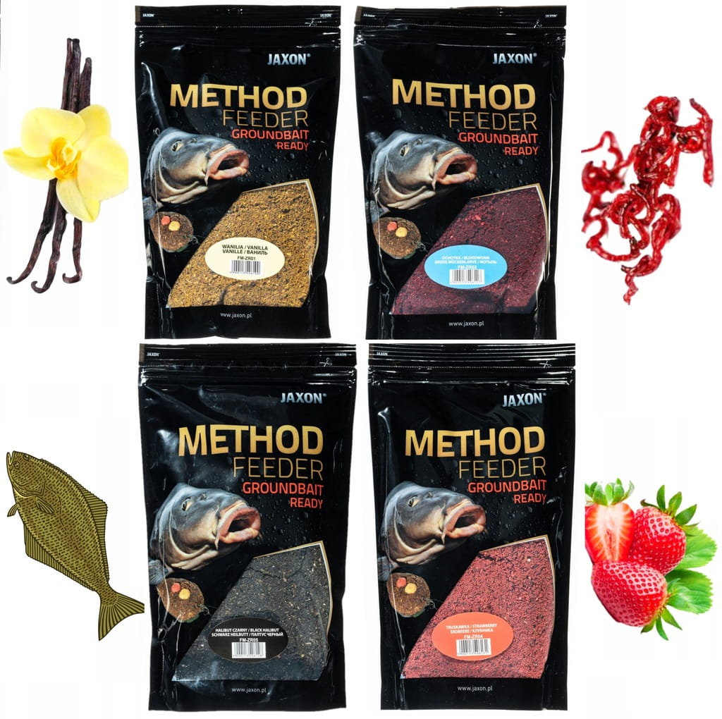 ZESTAW 4x Zanęta gotowa Jaxon Ready mix smaków method feeder karp lin karaś