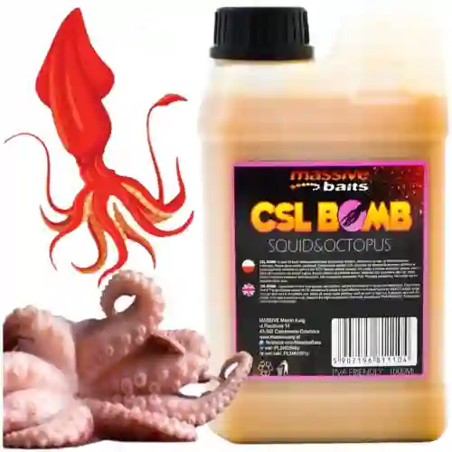 CSL boomb SQUID KAŁAMARNICA Zalewa Booster Liquid karpiowy 1L MASSIVE BAITS