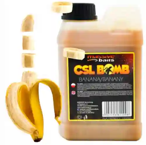 CSL boomb BANAN Dip Zalewa Booster Liquid karpiowy 1L MASSIVE BAITS