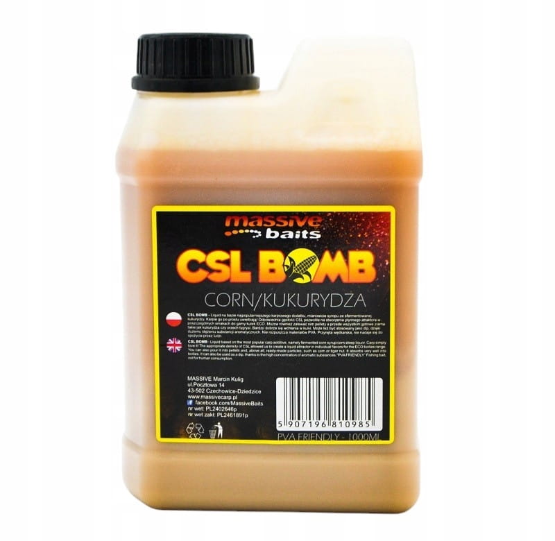 CSL boomb BANAN Dip Zalewa Booster Liquid karpiowy 1L MASSIVE BAITS