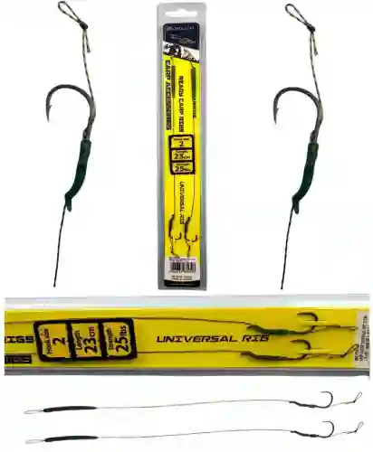 Przypony karpiowe hak nr2 25lbs 23cm UNIWERSAL RIG Mikado miekka plecionka