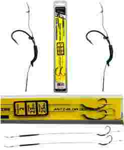 Przypony karpiowe hak nr4 25lbs 23cm ANTI BLOW OUT plecionka w otulinie