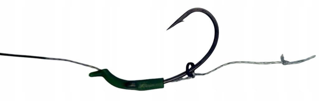 Przypony karpiowe hak nr2 25lbs 23cm ANTI BLOW OUT plecionka w otulinie