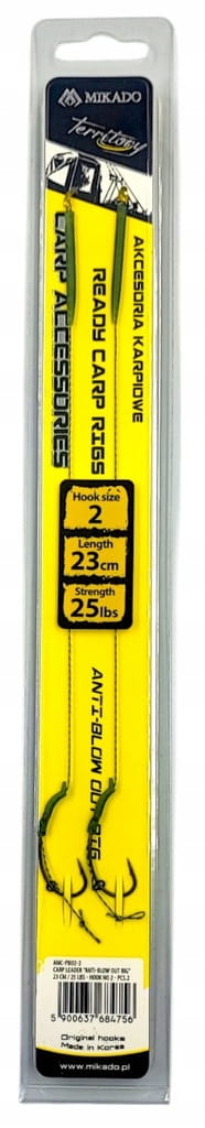 Przypony karpiowe hak nr4 25lbs 23cm ANTI BLOW OUT MIKADO plecionka miękka