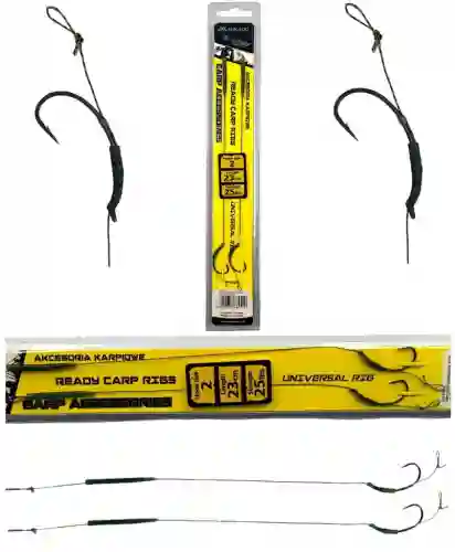 Przypony karpiowe hak nr2 25lbs 23cm UNIWERSAL RIG MIKADO plecionka miękka