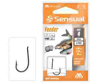Gotowe przypony SENSUAL feeder nr12 z zadziorem żyłka 0.12mm 70cm 8 szt