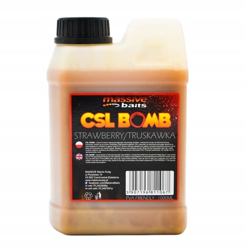 CSL boomb CITRUS Zalewa Booster Liquid karpiowy 1L MASSIVE BAITS