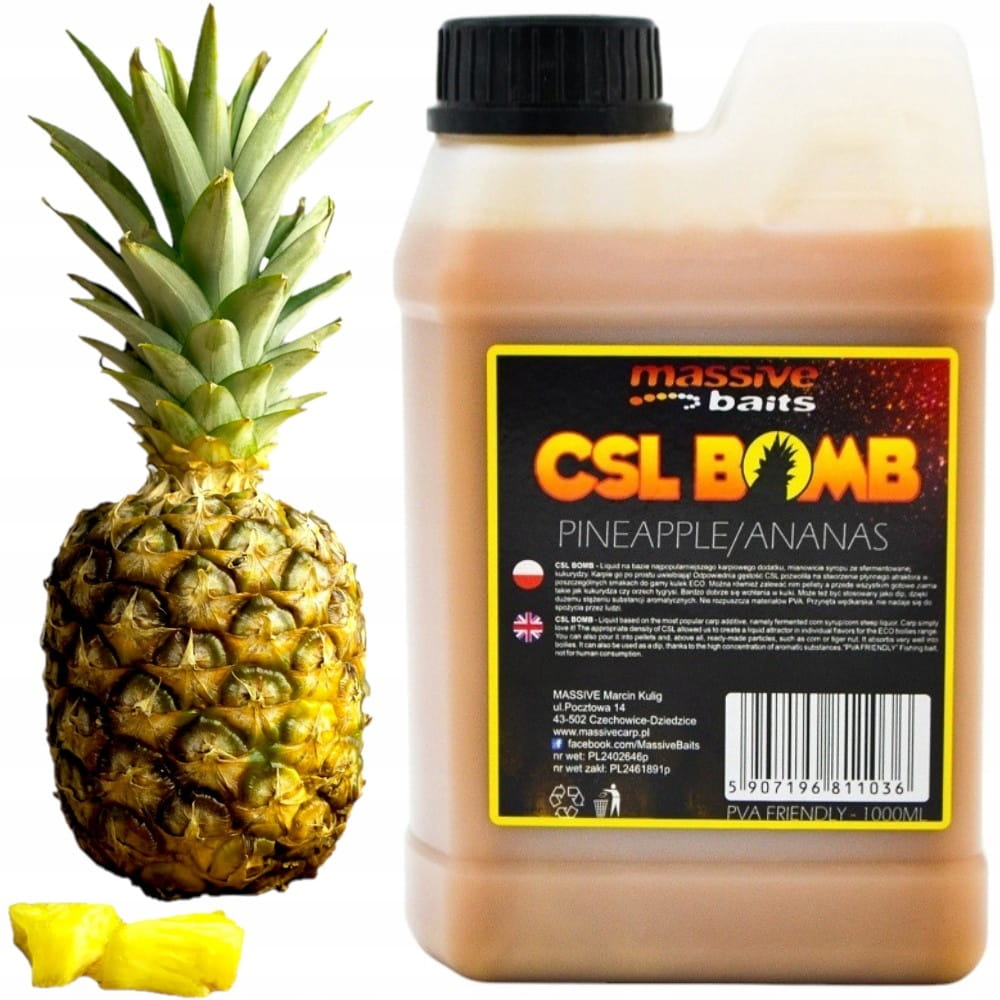 CSL boomb ANANS PINEAPPLE Zalewa Booster Liquid karpiowy 1L MASSIVE BAITS
