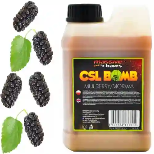 CSL boomb MULBERRY MORWA Zalewa Booster Liquid karpiowy 1L MASSIVE BAITS