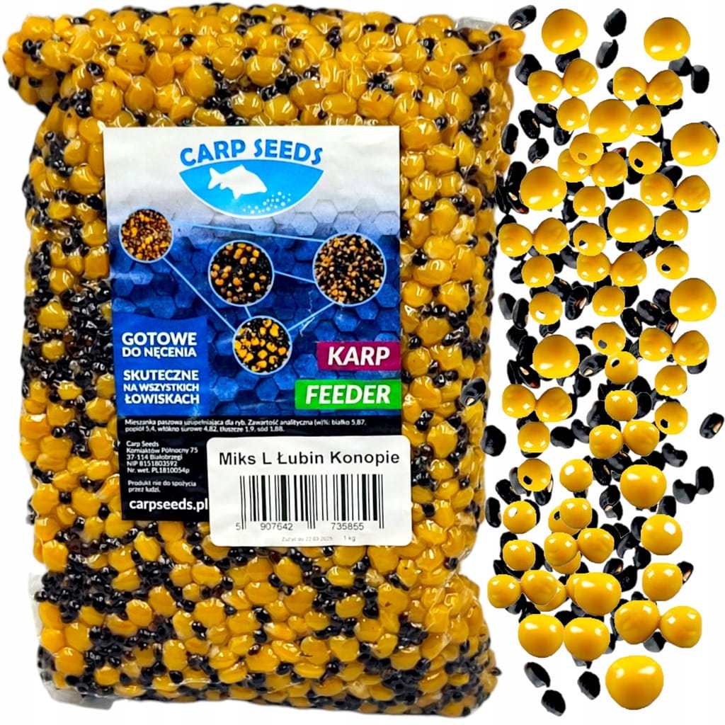 KONOPIE ŁUBIN zanetowe 1kg Carp Seeds gotowe ziarna wędkarskie