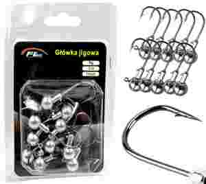 Główka jigowa jig 9g hak 3/0 - 10szt