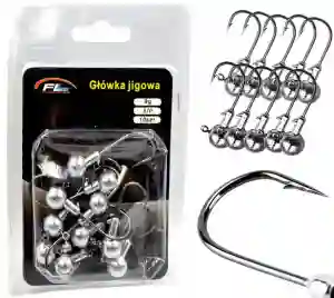 Główka jigowa jig 9g hak 3/0 - 10szt