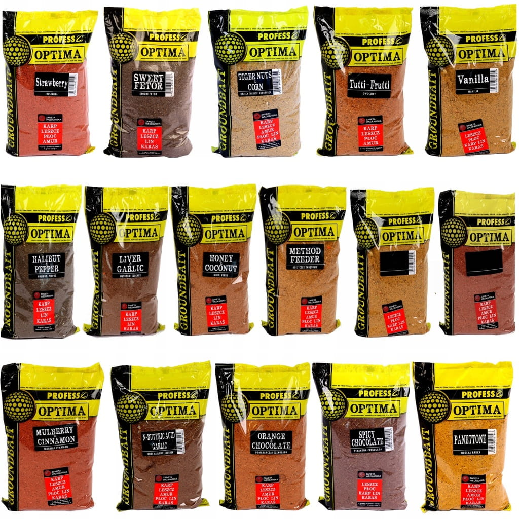 16x Zanęta wędkarska 1kg Profess Optima mix smaków ZESTAW 16kg