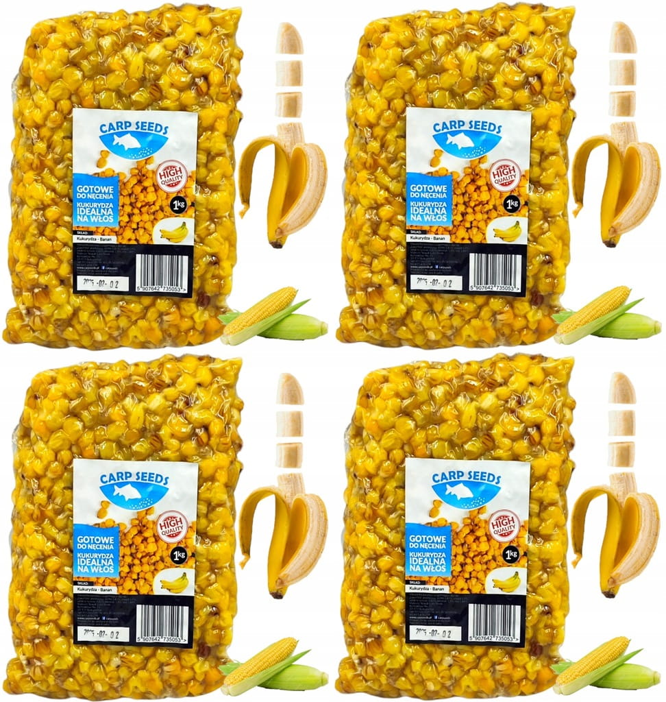 4x Ziarna zanętowe gotowe karpiowe KONOPIE ZANĘTOWE Z CHILLI 1kg Carp Seed