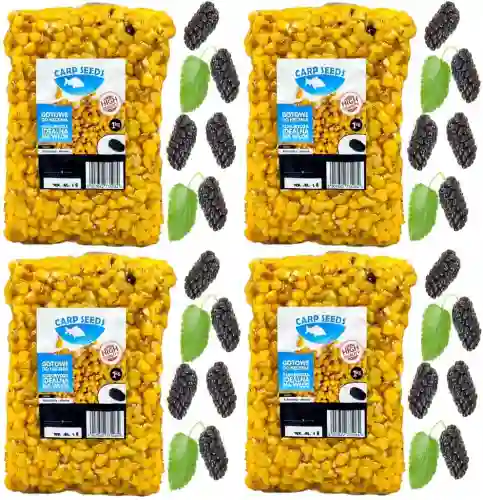 4x Kukurydza zanętowa wędkarska 1kg NATURALNA MORWA gotowe ziarna Carp