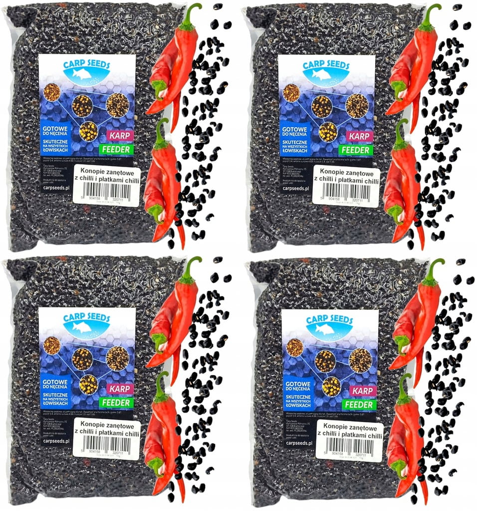 4x Kukurydza zanętowa wędkarska 1kg NATURALNA MIÓD gotowe ziarna Carp