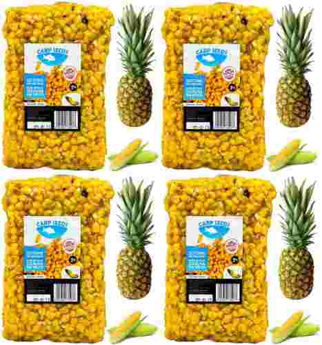 4x Kukurydza zanętowa wędkarska 1kg NATURALNA ANANAS gotowe ziarna Carp