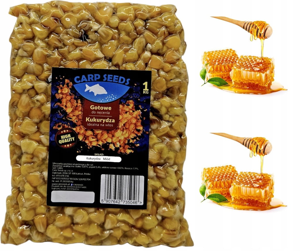 4x Kukurydza zanętowa wędkarska 1kg NATURALNA ANANAS gotowe ziarna Carp