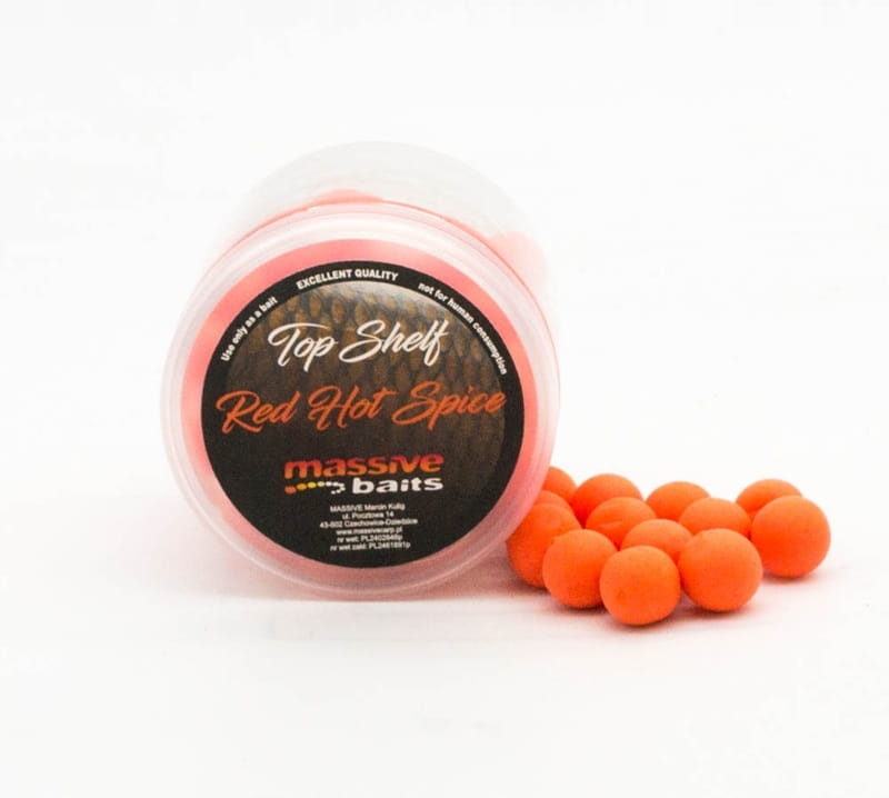 Massive Baits RED HOT SPICE 14mm Top Shelf Pop Ups 200ml kulki pływające
