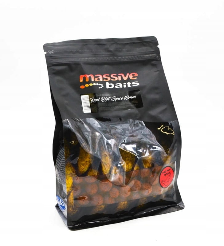 Massive Baits RED HOT SPICE 18mm 1kg Top Shelf Boilies kulki proteinowe