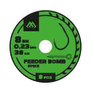 Gotowe przypony hak nr8 feeder bomb z BAGNETEM Mikado 38cm żyłka 0.23mm
