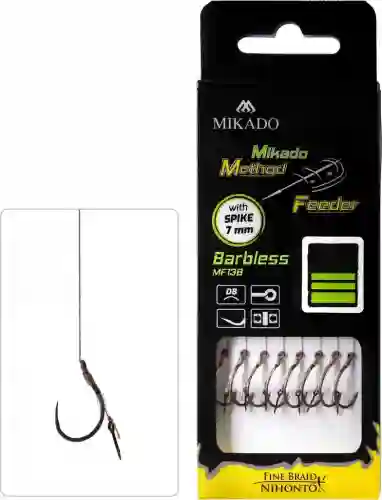 Przypon przypony hak bez zadziora nr6 Igła MIkado method feeder 10cm mocne