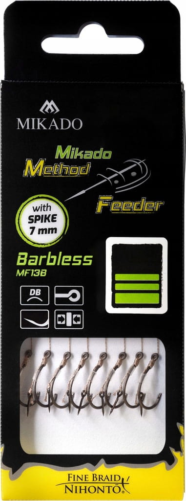 Przypon przypony hak bez zadziora nr8 Igła MIkado method feeder 10cm mocne
